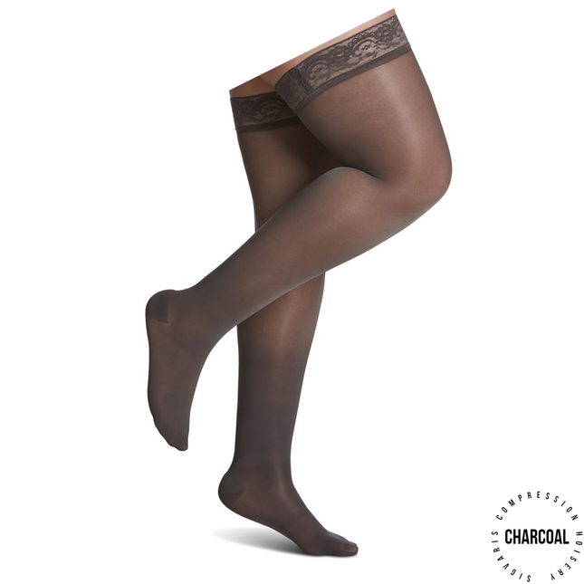 Sigvaris - 120N Bas de contention transparents à haute compression | 15-20 mmHg