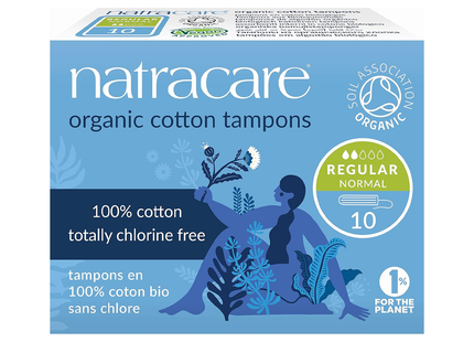 NatraCare - Non-Applicator Organic Cotton Tampons - Regular | 10 Tampons