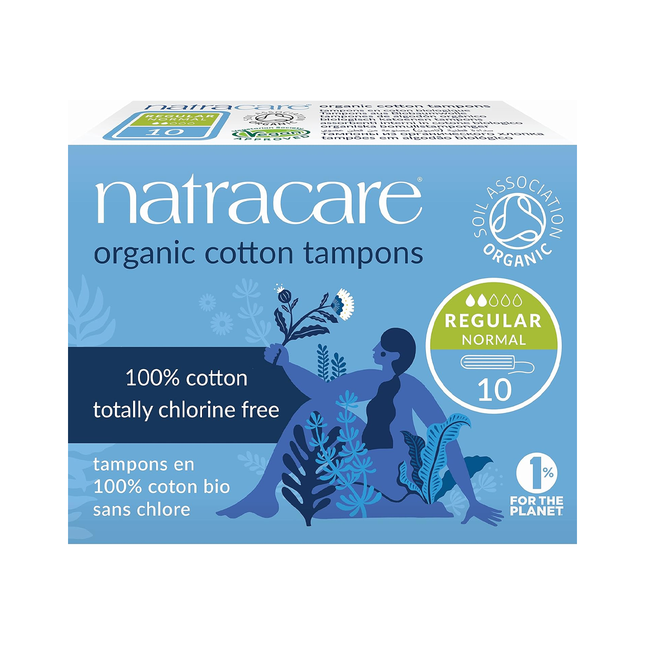 NatraCare - Non-Applicator Organic Cotton Tampons - Regular | 10 Tampons