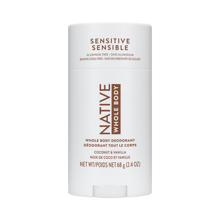 NATIVE - Sensitive Whole Body Aluminum Free Deodorant, Coconut & Vanilla | 68 g