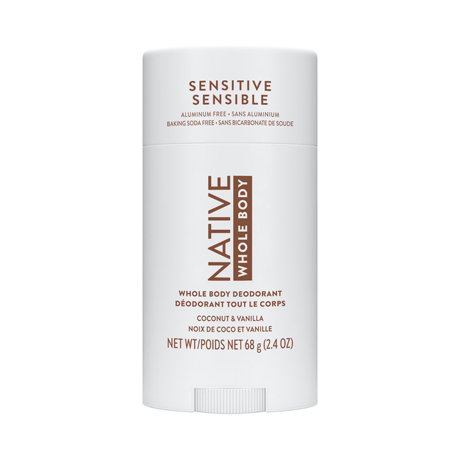 NATIVE - Sensitive Whole Body Aluminum Free Deodorant, Coconut & Vanilla | 68 g