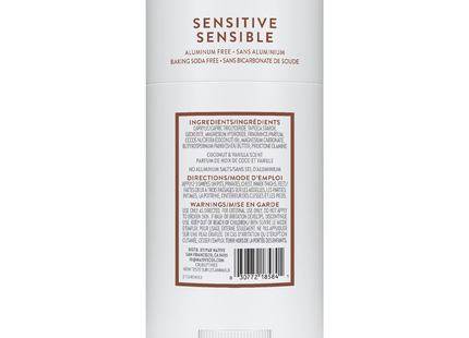 NATIVE - Sensitive Whole Body Aluminum Free Deodorant, Coconut & Vanilla | 68 g