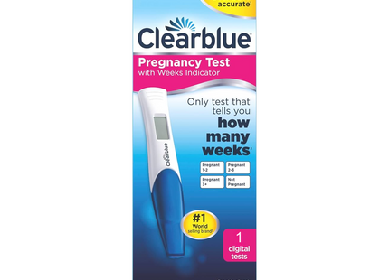 Clearblue - Test de grossesse avec indicateur de semaines | 1 Test Numérique