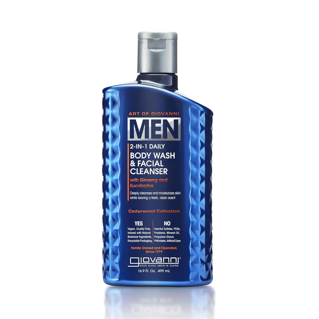 Giovanni - 2-in-1 Daily Body Wash & Facial Cleanser, Ginseng & Eucalyptus | 499 mL