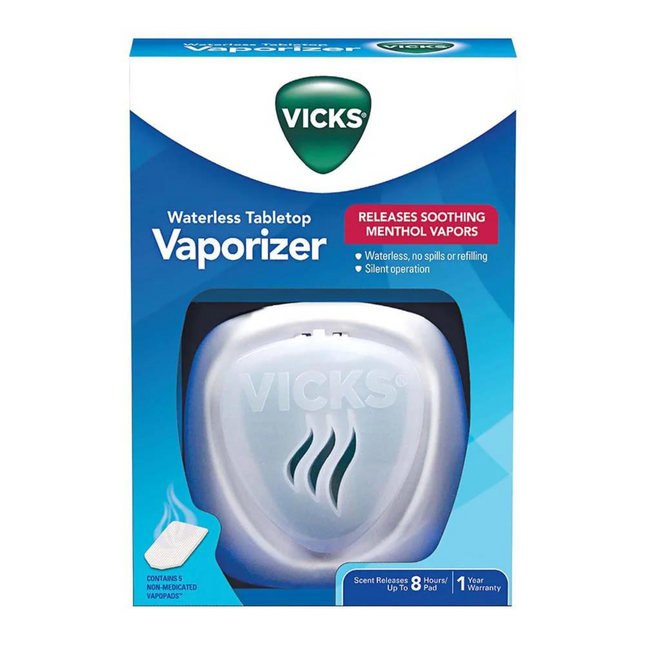 Vicks - Waterless Tabletop Vapourizer - Model V1900-CAN | 1 Device - 5 Vicks VAPOPADS
