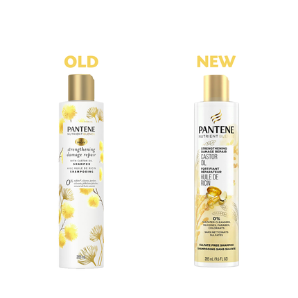 Pantene Pro-V - Mélanges de nutriments renforçant la réparation des dommages - Shampoing sans sulfate à l'huile de ricin | 285 ml