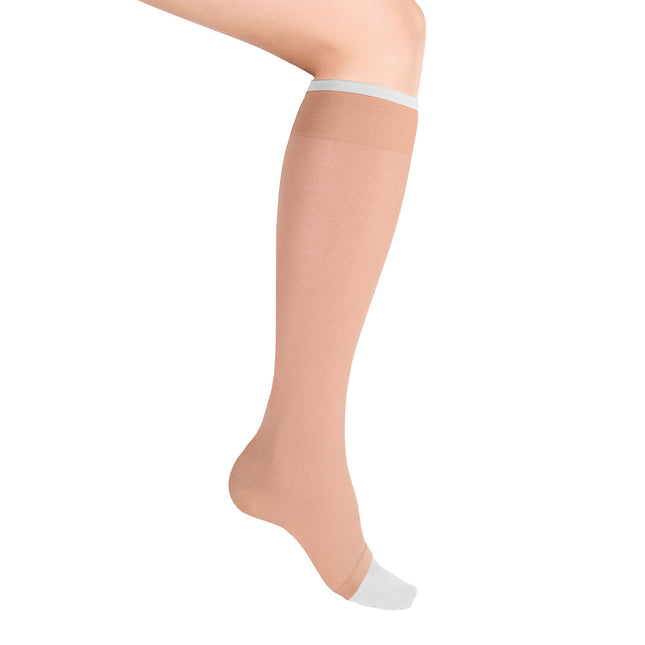TRUFORM - Ulcer Relief Layered Bk Stockings Beige | Open Toe 30-40 Mmhg