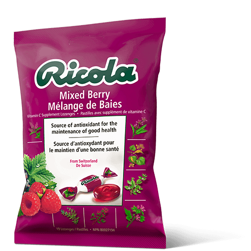 Ricola Pastilles de supplément de vitamine C aux baies mélangées | 19 pastilles