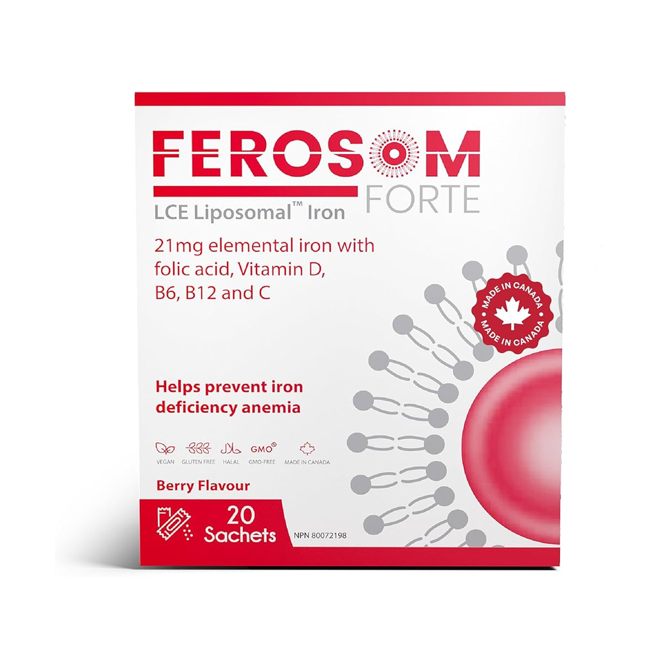 Ferosom Forte Iron Supplement Powder Elemental Iron, Berry Flavor | White Cross E-Store Ferosom Forte Iron Supplement Powder Elemental Iron, Berry Flavor | White Cross E-Store