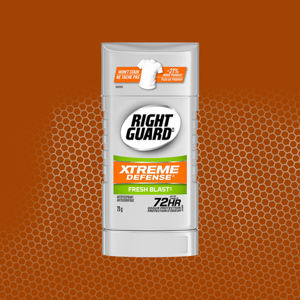 Right Guard - Antisudorifique Xtreme Defense 72HR Protection contre les odeurs - Fresh Blast | 73g