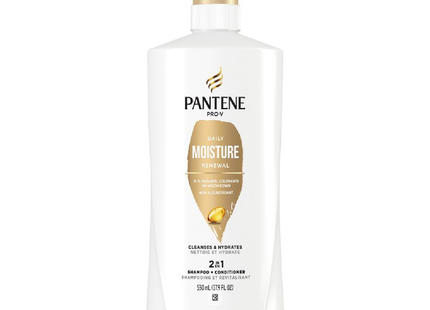 Pantene - Shampooing et revitalisant 2 en 1 Daily Moisture Renewal | 530 ml