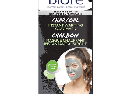 Bioré - Self Heating Charcoal One Minute Mask | 4 Single Use Packettes
