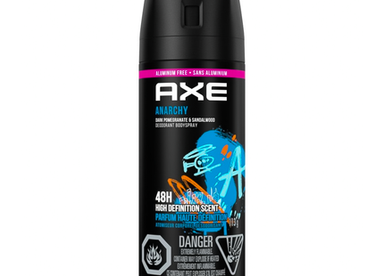 Axe - Vaporisateur déodorant corporel sans aluminium Anarchy - Grenade noire et bois de santal | 113 g