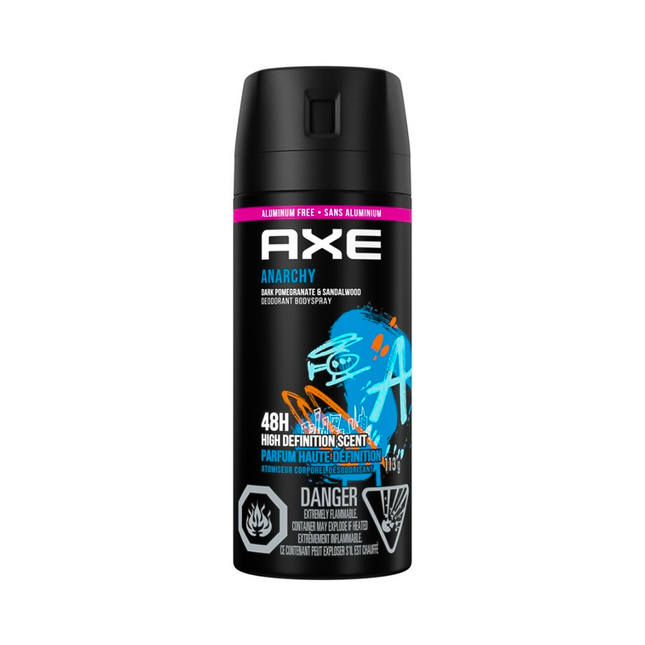 Axe - Vaporisateur déodorant corporel sans aluminium Anarchy - Grenade noire et bois de santal | 113 g