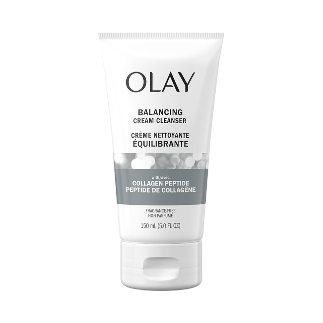 Olay - Crème nettoyante équilibrante au peptide de collagène, sans parfum | 150 ml