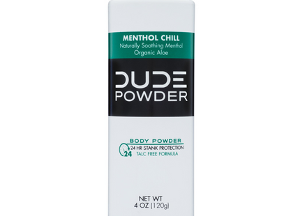 Dude - Poudre pour le corps - Menthol Chill avec vitamine E, aloès et menthol | 120g