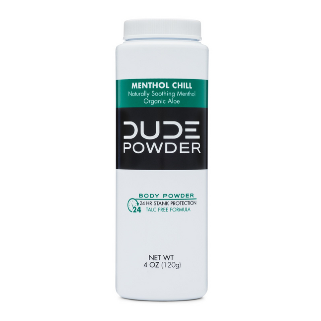 Dude - Poudre pour le corps - Menthol Chill avec vitamine E, aloès et menthol | 120g