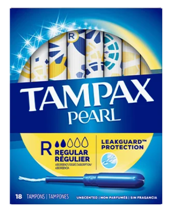 Tampons de protection Tampax Pearl LeakGuard - Régulier | 18 tampons
