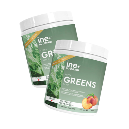 LOT DE DEUX ! ine+ Nutrition - Super Greens Pêche juteuse | 300 g