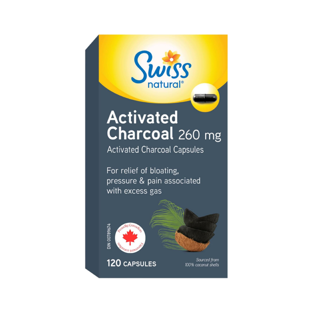 Swiss Natural - Activated Charcoal 260 mg | 120 Capsules