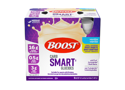 Boost - Glucides Carb Smart - Vanille | 6 x 237 mL