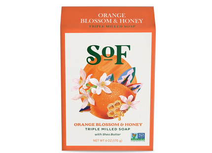 Barre de savon moulue au miel de fleur d'oranger du sud de la France avec beurre de karité biologique | 170g