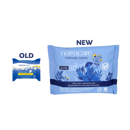 NatraCare - Organic Cotton Intimate Wipes with Rose, Calendula & Chamomile | 12 Wipes