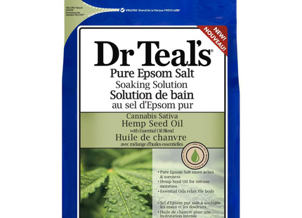 Dr Teal's - Sel d'Epsom pur - Huile de graines de chanvre Cannabis Sativa | 1,36 kg 