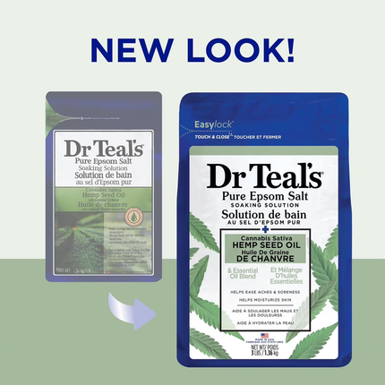 Dr Teal's - Pure Epsom Salt with Cannabis Sativa Hemp Seed Oil | 1.36 kg