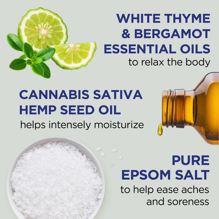 Dr Teal's - Pure Epsom Salt with Cannabis Sativa Hemp Seed Oil | 1.36 kg