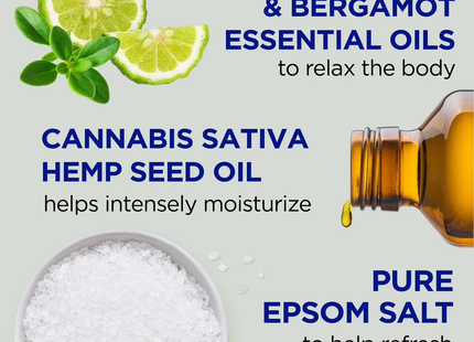 Dr Teal's - Bain moussant au sel d'Epsom pur - Huile de graines de chanvre Cannabis Sativa + mélange d'huiles essentielles | 1 litre 