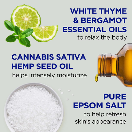 Dr Teal's - Foaming Bath with Pure Epsom Salt with Cannabis Sativa Hemp Seed Oil | 1 L