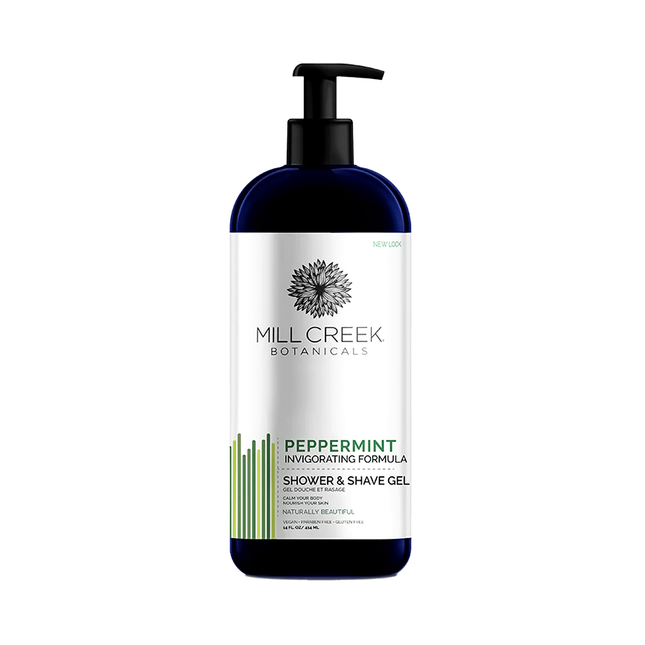 Mill Creek Botanicals - Gel douche et rasage à la menthe poivrée | 414 ml