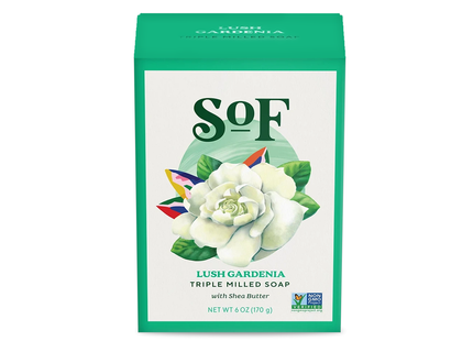 Sud de la France Lush Gardenia Barre de savon moulue française avec beurre de karité biologique | 170g