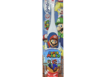 Arm & Hammer - Spinbrush - Kids Powered Toothbrush - Assorted Super Mario Characters| Soft Bristle