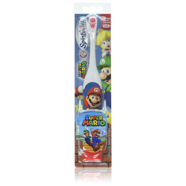 Arm & Hammer - Spinbrush Kids Powered Toothbrush, Super Mario Characters | Soft Bristle