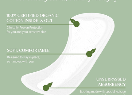 Organyc - Protège-slips 2 en 1 - Flux léger | 20 protège-slips