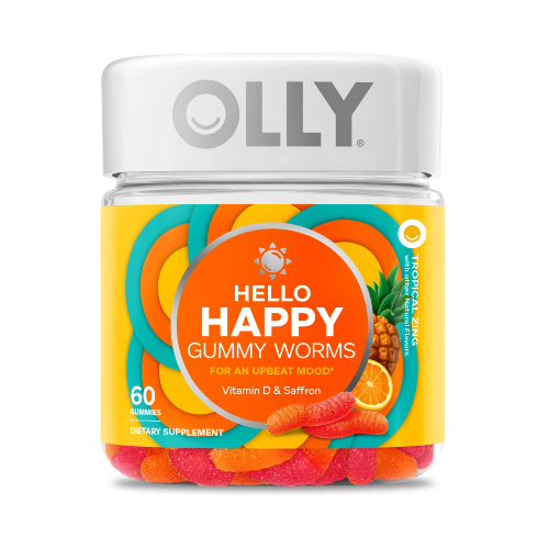 Olly - Bonjour Happy Gummy Worms - Tropical Zing | 60 gommes