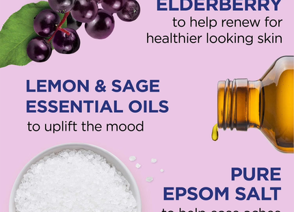 Dr Teal's - Pure Epsom Salt Soaking Solution with Black Elderberry & Vitamin D | 1.36 kg