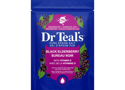 Dr Teal's - Pure Epsom Salt Soaking Solution with Black Elderberry & Vitamin D | 1.36 kg