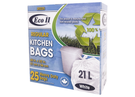 ECO II - Heavy Duty 21L Kitchen Garbage Bags | 25 Bags