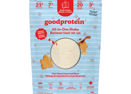 goodprotein All-In-One Shake Plant-Based Superfood Blend, Maple Cookie | 440 g