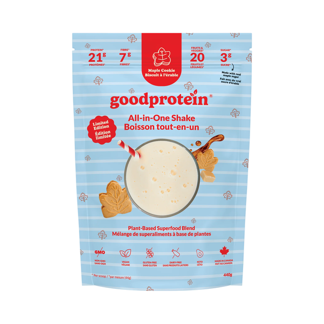 goodprotein All-In-One Shake Plant-Based Superfood Blend, Maple Cookie | 440 g