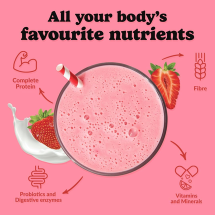 goodprotein All-In-One Shake Plant-Based Superfood Blend, Strawberries & Cream | 440 g