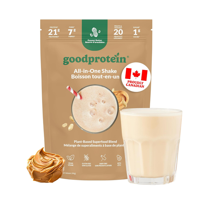 goodprotein All-In-One Shake Plant-Based Superfood Blend, Peanut Butter | 880 g