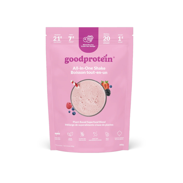 goodprotein All-in-One Shake Plant-Based Superfood Blend, Mixed Berries | 440 g