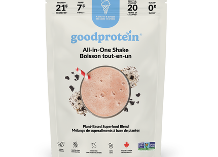 goodprotein - Boisson fouettée tout-en-un superaliment à base de plantes, biscuits et crème | 440 g