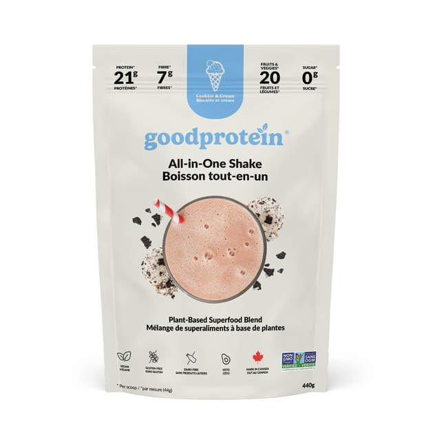 goodprotein - All-In-One Shake Plant-Based Superfood Blend, Cookies & Cream | 440 g