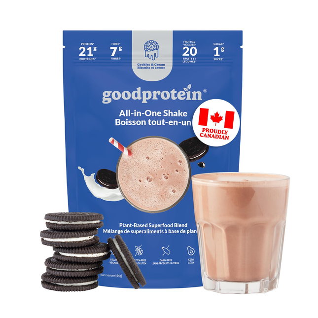goodprotein All-In-One Shake Plant-Based Superfood Blend, Cookies & Cream | 880 g