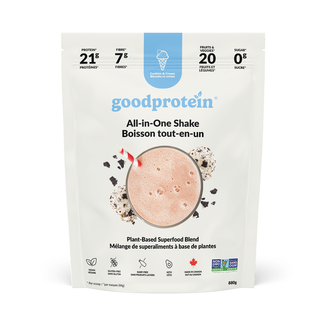 goodprotein - All-In-One Shake Plant-Based Superfood Blend, Cookies & Cream | 880 g
